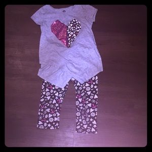 Cute tee shirt and legging set both are size 10